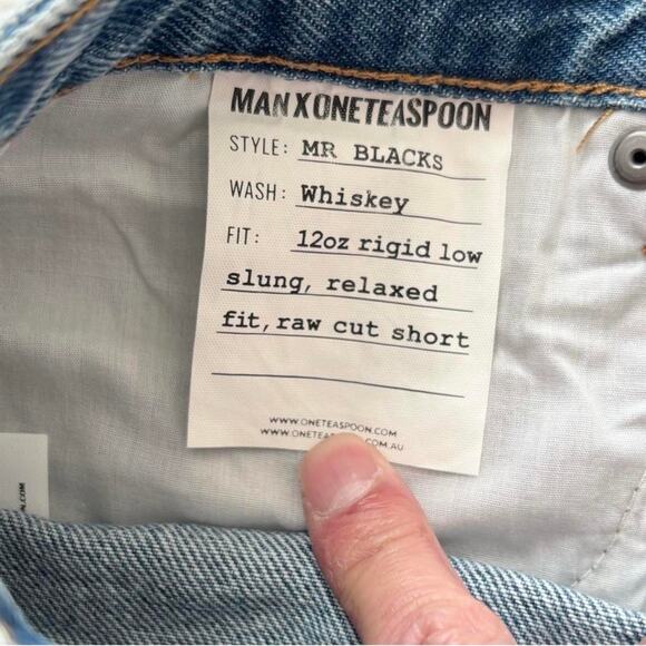 One Teaspoon Men’s Denim Shorts Size 33 Distressed Raw Hem Blue - Picture 8 of 8